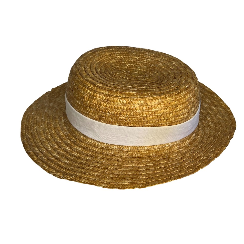 Chapéu & Estilo FG Boater Hat Straw Woven Palha Natural Latin Artison Fashion - Picture 3 of 6